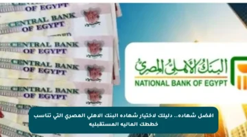 أفضل شهادة.. دليلك لاختيار شهادة البنك الأهلي المصري التي تناسب خططك المالية المستقبلية